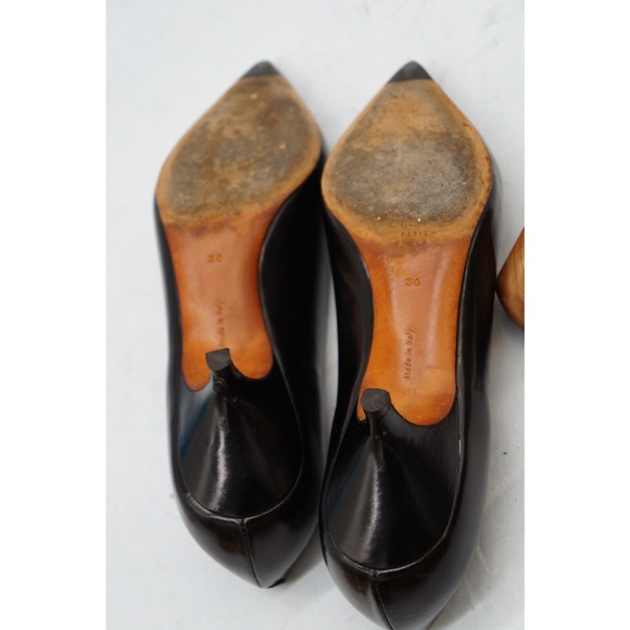 CELINE BLACK POINTY PUMP LEATHER SHOES SIZE 36 - Picture 14 of 14